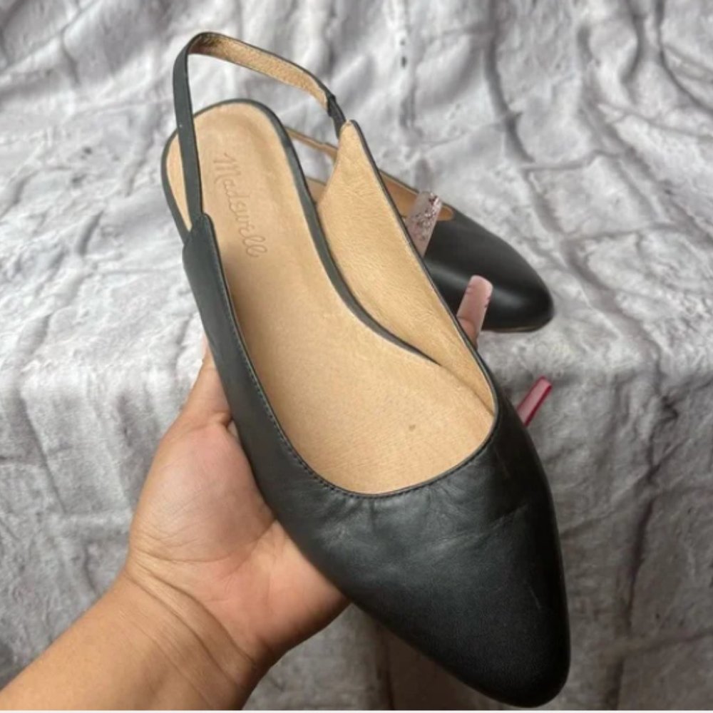 Madewell Margot black sling casual career flats womens size 8